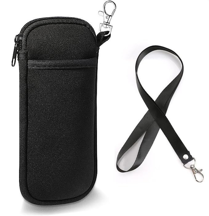 Jlyifan Neoprene Mobile Phone Sleeve Case Neck Lanyard Pouch for XL, Black