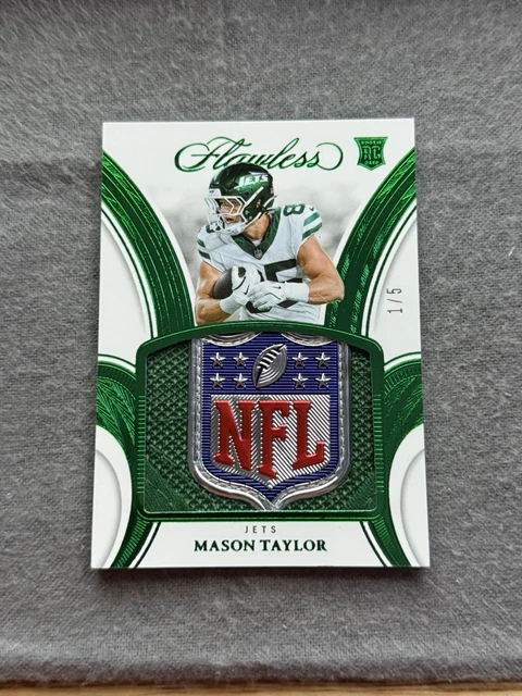 2025 Flawless Emerald Mason Taylor Jets RC Rookie NFL Shield First on Print 🔥