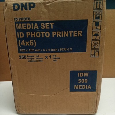 DNP 4x6'' Paper and Ink Roll Media Set for IDW500 ID Photo Printer - 350 Prints