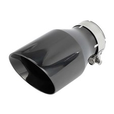 Slant Car Exhaust Tip Rear Clamp on Tailpipe 63mm ID 2.5" Inlet 4.1" Black