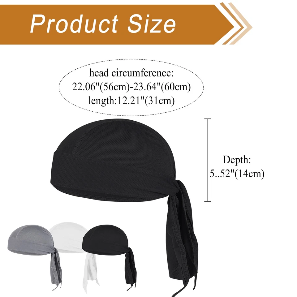 3 piezas Do Rag Bandanas Gorra Motociclista Motocicleta Envoltura para la Cabeza Turbante para Hombres Foto 2 de 4