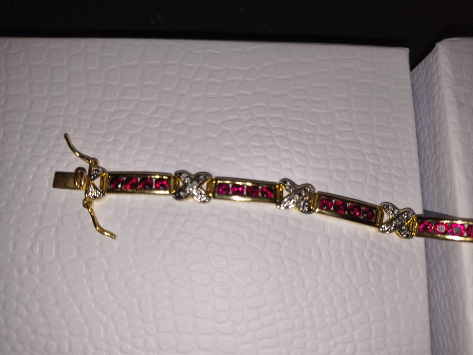 Ruby Bracelet 925 Silver Gold Plated - image 2