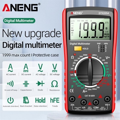 Digital Multimeter Messgerät Voltmeter Strom Amperemeter Kapazität Profi Prüfer，
