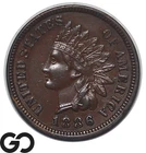 1886 Indian Head Cent Penny, Type 1, *Key Date* Choice AU++