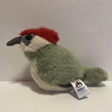 Jellycat London Birdling Woodpecker RETIRED Stuffed Animal Plush Green Red Bird