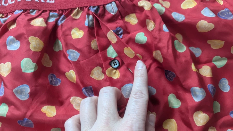 Vintage Structure Men's SILK BOXER SHORTS Sz MEDIUM 32-34 Hearts Red Hot NWOT - Image 3 of 4