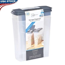 Large Plastic Food Storage Containers Set of 2 Cereal Snacks Dry Goods New