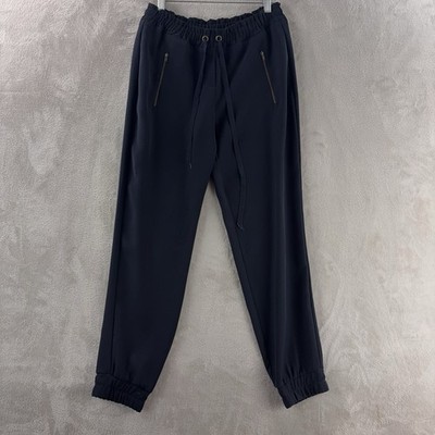 Barneys New York Track Pants Womens Size Small Black Drawstring USA Made