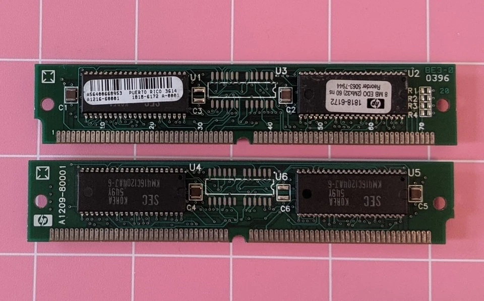 16MB 2x8MB SAMSUNG HP 1818-6172 72-pin Simm EDO 60ns 5.0V 5063-7944 Memory Kit - Image 2 of 4