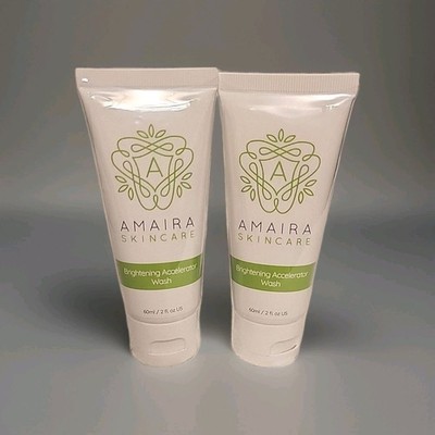 Amaira Skincare BRIGHTENING ACCELERATOR WASH 2Pk. 2oz/60ml ea. Sealed Free Ship!