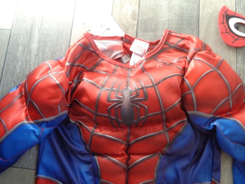 spiderman dressing up bundle-7-8 years- all in 1 suit (bnwt) 2 masks+cape - Picture 6 of 10
