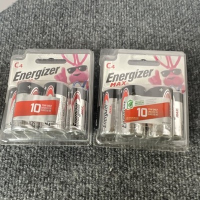 Energizer C Alkaline Batteries 1.5V 10 Year Shelf Life 2- Packs of 4 