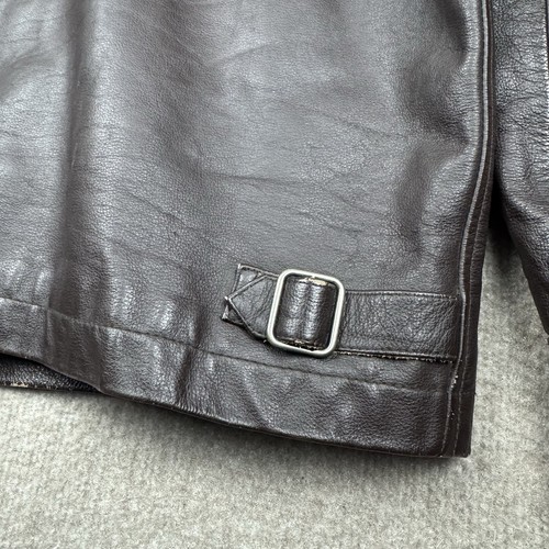 Vintage Y2K GAP Lederjacke Herren XXL braun distressed Reißverschluss gesteppt gefüttert 2000 - Bild 23 von 24