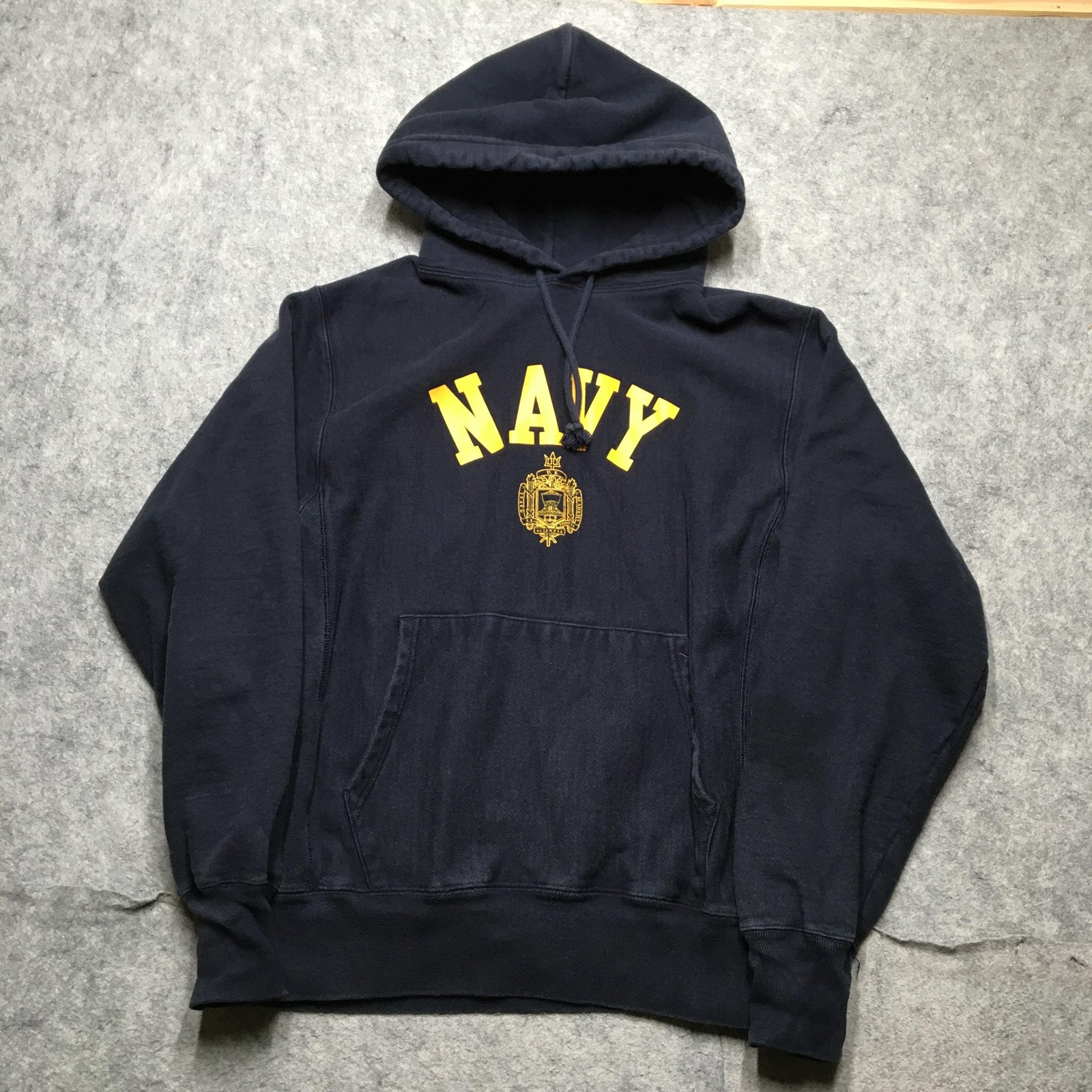 Navy Midshipmen Hoodie Sweatshirt Mens Medium Blue NCAA Champion Reverse Weave
