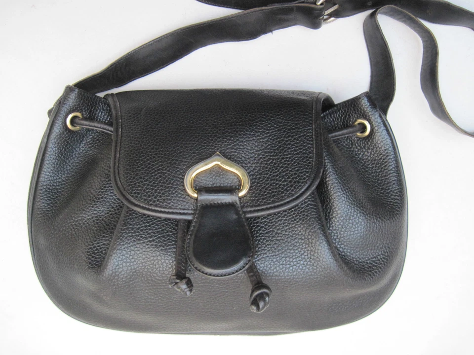 " LINEA 86 PELLETERIE " sac à main en cuir grainé mignon vintage bag - Photo 3/4