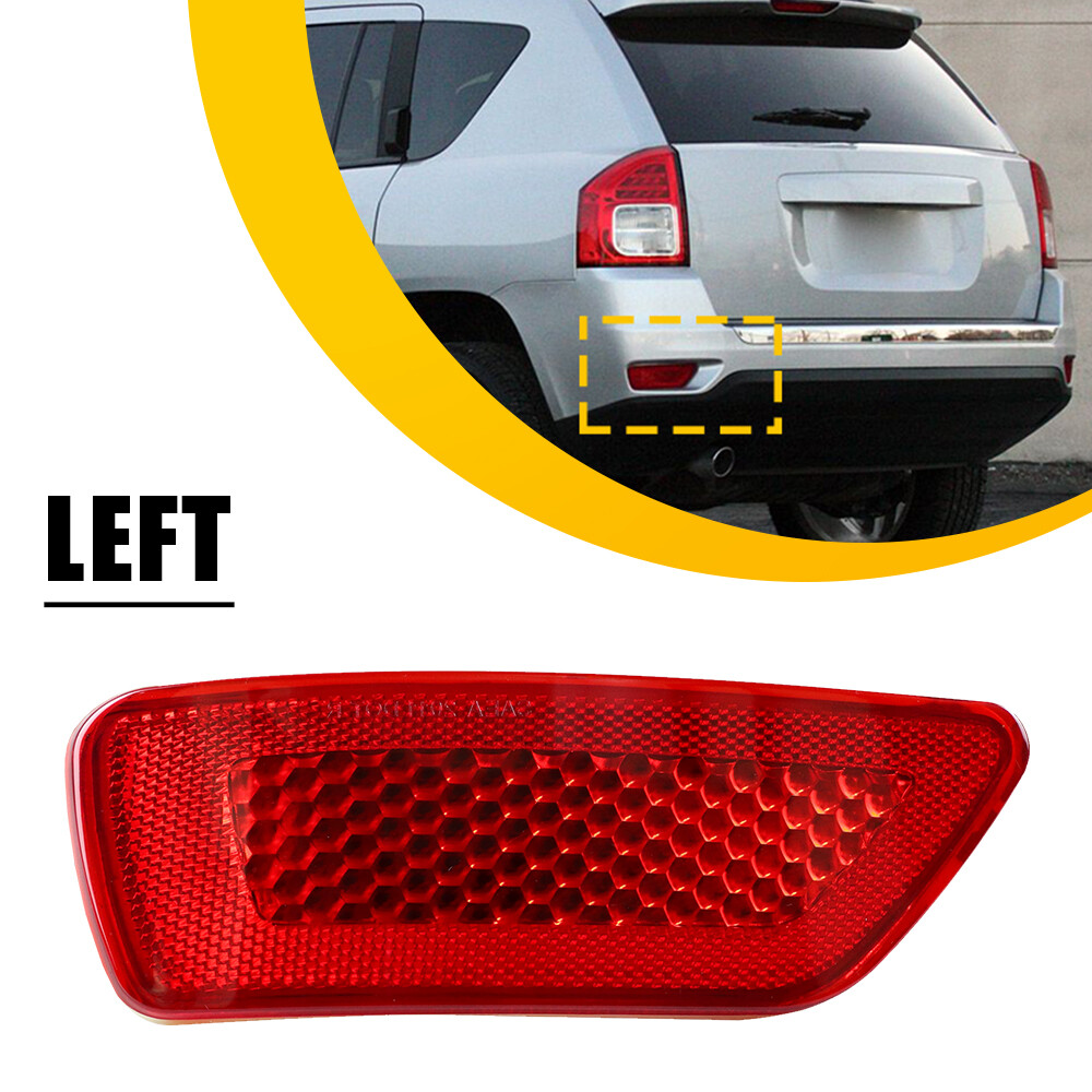 2011-15 Jeep Compass Limited Left Rear Red Bumper Reflector Fog Light Cover
