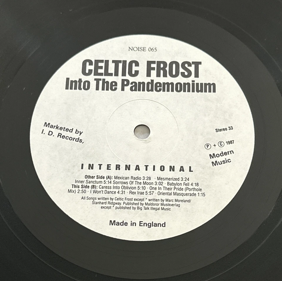 Celtic Frost Into The Pandemonium Doom Metal Lp Vinyl 1987 Gatefold Nm / Ex - Image 4 of 4