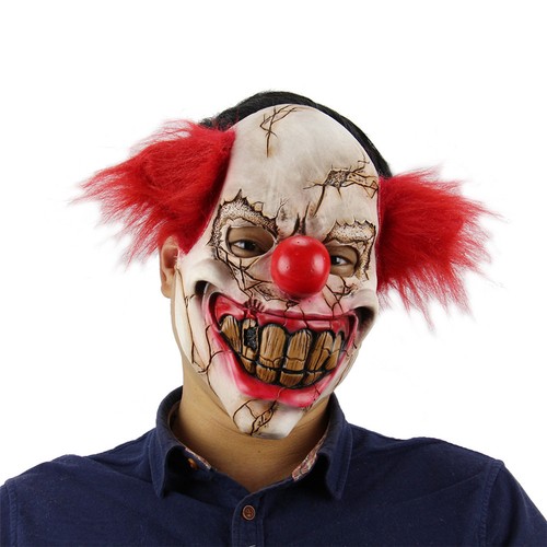 Horror Clown Mask Face Latex Adult Masquerade Party Cosplay Halloween Costumes - Picture 23 of 27