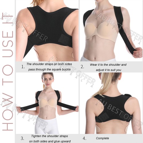 Posture Corrector Shoulder Brace Adjustable Back Support Strap Belt Women Men AU - Picture 11 of 12
