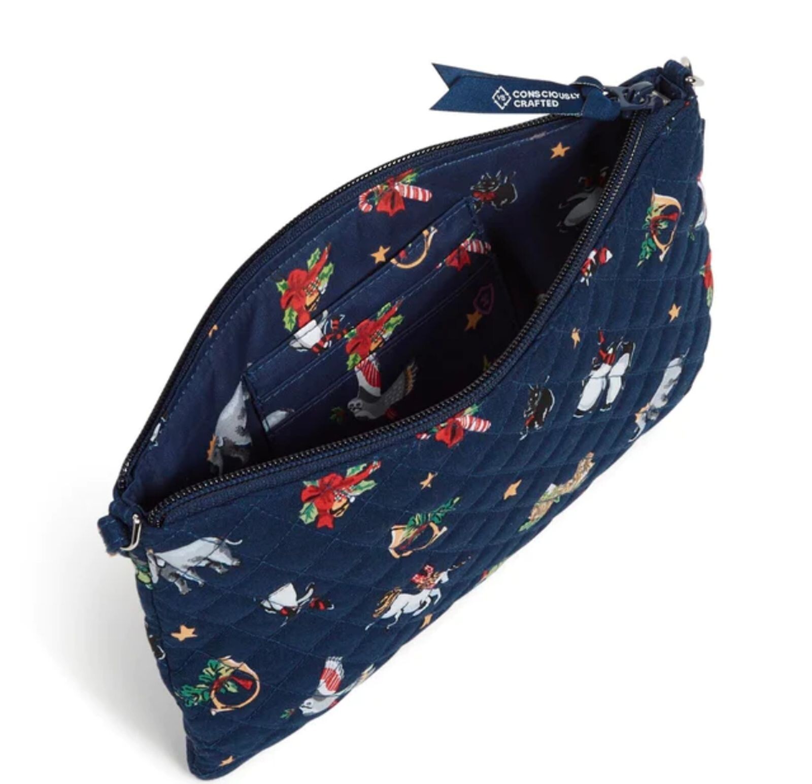 Vera Bradley Wristlet RFID Convertible Zip Snow Globe Motifs 100% Cotton New $48