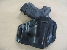 FN FNS .40 Compact OWB Leather 2 Slot Molded Pancake Belt Holster CCW BLACK RH