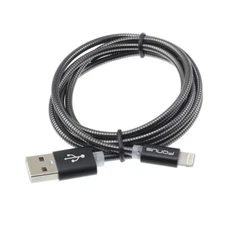 For iPhone 5 6S 7 8 Plus 3ft Metal USB Cable Charger Cord Power Wire Sync Fast