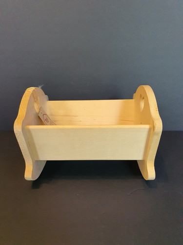 Dollhouse Miniature Cradle Small Crib Nursery Unfinished Wood Rocking ...