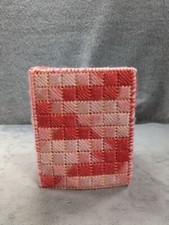 Handmade Needlepoint 6  Tall Tissue Box Cover Valentines Theme