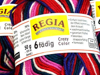 Schachenmayr Regia Crazy Color Wool Sock 6-Ply Machine Washable! Tumble Dry!