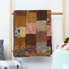 Cobertor reversible acolchado de retazos bohemio ropa de cama de verano arte acolchado