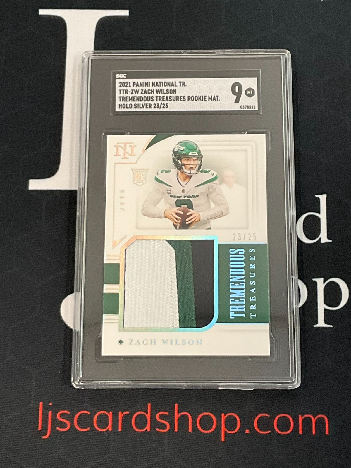 Zach Wilson Panini National Treasures Prodigy Patch Autographs #ZW Holo Silver