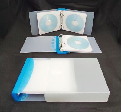 20 CD DVD Blu Ray Disc Tragetasche Halter Geldbörse Aufbewahrung Ring Mappe UMHÜLLT SET