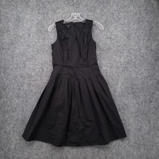 Talbots Dress Womens 4P Petite Black Mini Tank Sleeveless Fit Flare Stretch