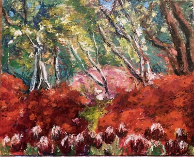Oil pastel Landscape painting color Impressionism art Sarah M. Yi
