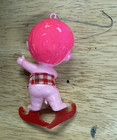 VINTAGE BLOW MOLD STYLE PLASTIC PINK SKATING BOY GINGHAM CHRISTMAS ORNAMENT 4” — photo 2