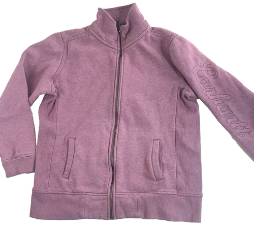 Carhartt Girls Jacket Pink Lilac Full Zip Embroidered Sleeve Youth 12/14 Large