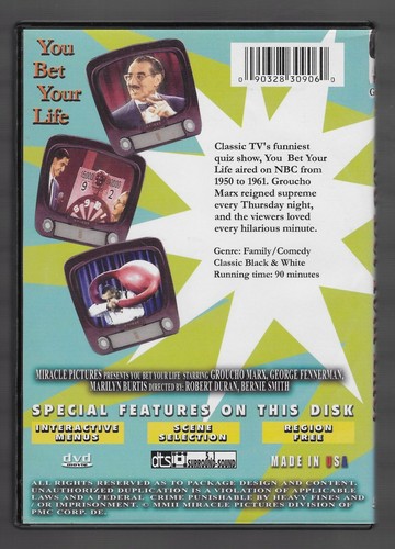 You Bet Your Life Dvd Tv Show 4 Episodes Groucho Marx Ebay