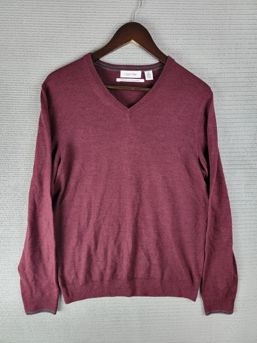 Calvin klein burgundy sweater deals