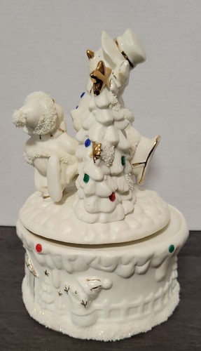 Muñeco de nieve musical de porcelana JC Penney Home Collection "Jingle Bells" 2003 8 1/2"  - Imagen 7 de 11