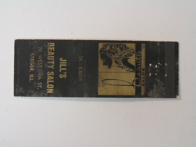 AK72 Vintage Matchbook Cover Jill's Beauty Salon Steger Illinois IL