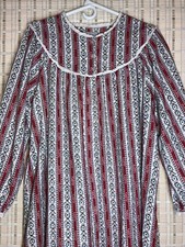 Lanz or Salzburg Flannel Full Length Nightgown 100 Cotton Women s M