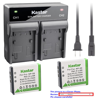 Kastar Battery Rapid Charger for Fujifilm NP-50 BC50 Fuji FinePix F770EXR Camera