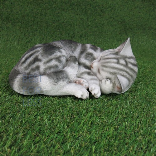 American Shorthair Katze Figur Statue Skulptur Deko Gartenfigur schlafend süss