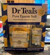 Dr Teal  s Prebiotic Lemon Balm Salt Soak 14oz  Foaming Bath 3 Oz New