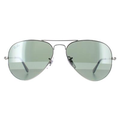 Grey Ray-Ban Aviator Classic Sunglasses Ray-Ban Aviator Classic Silver Crystal Grey Mirror - RB3025  main image 2