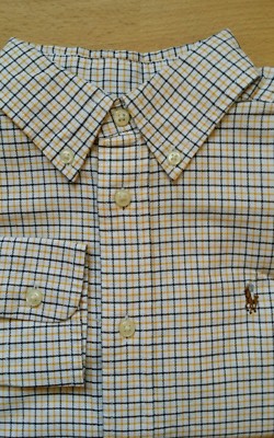 Ralph Lauren Bébé Chemise Garçon âge 18 m bleu pâle Multi Carreaux LS petit poney NEUF