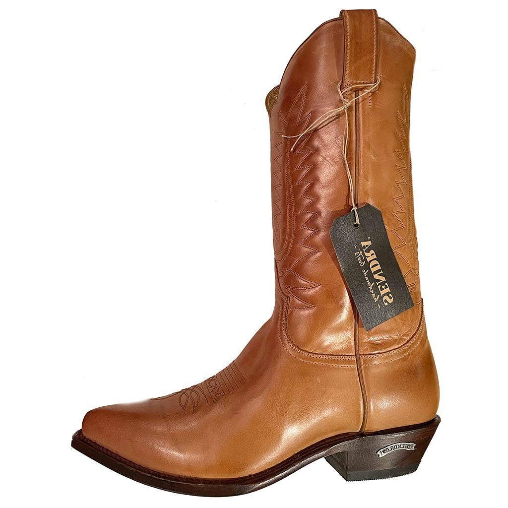 Botte western country Sendra homme brun tan en cuir de cow-boy véritable