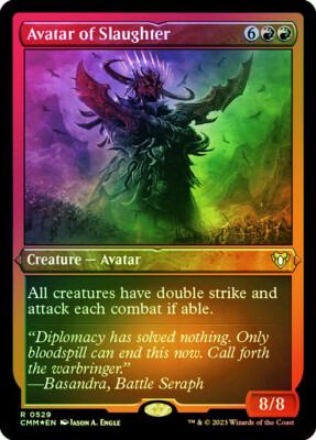 MTG FOIL ETCHED Avatar of Slaughter  - Commander Masters #529