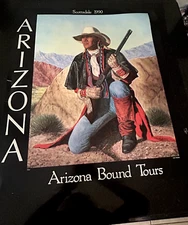 ARIZONA Native American Indian Apache Scout FLINT 24x28 K.M. Freeman Autographed