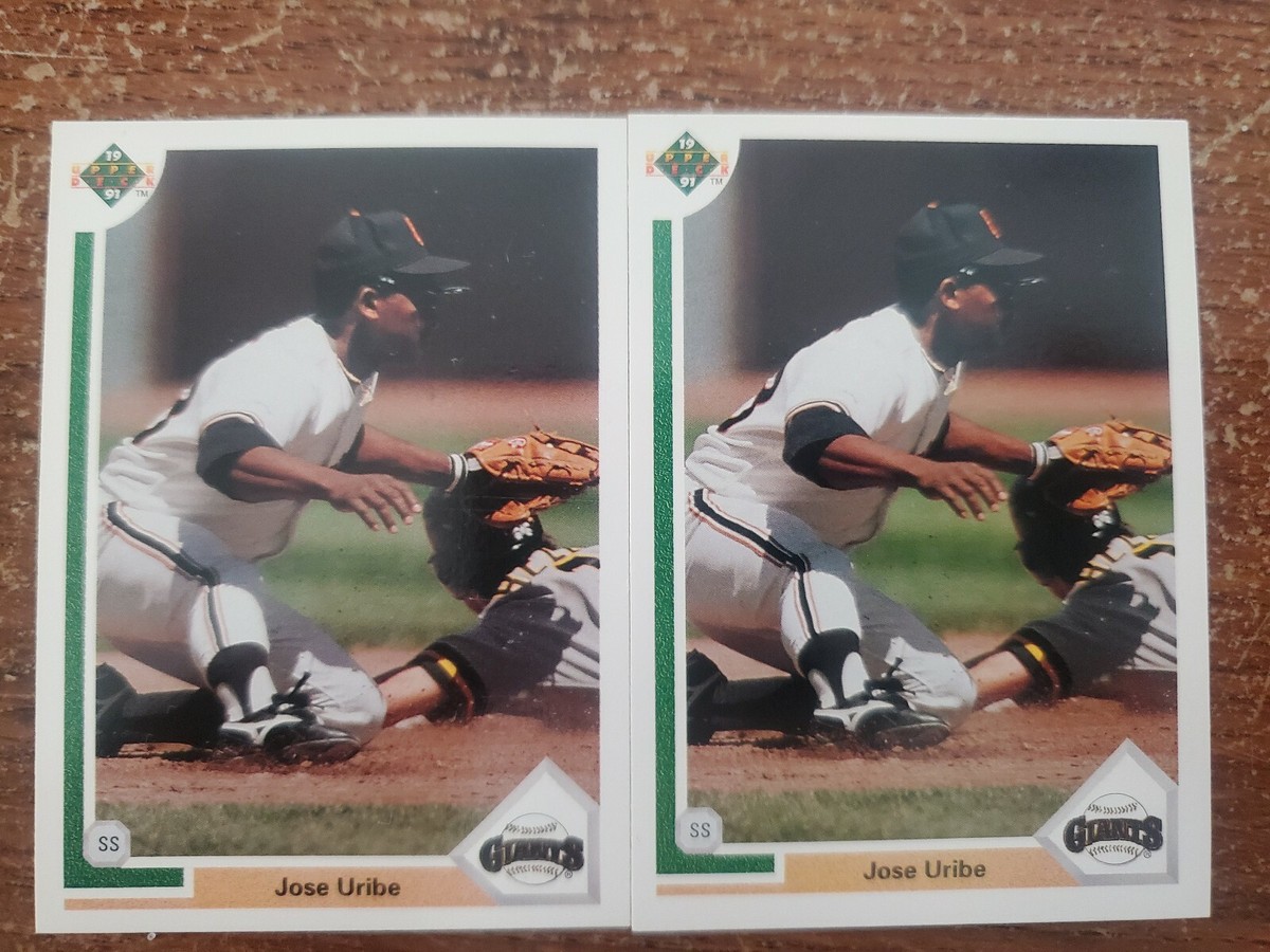 1991 Jose Uribe TWO Upper Deck Baseball Cards Birthday Error RARE! HOT!